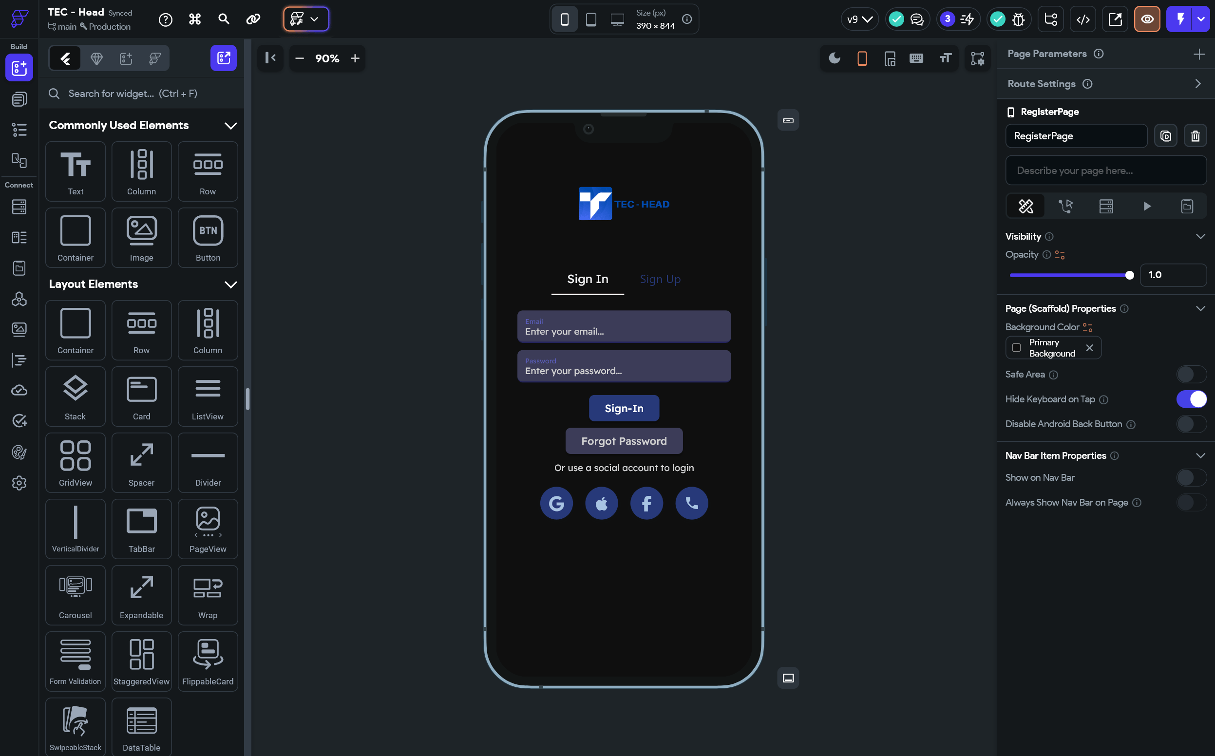 FlutterFlow Platform Screenshot