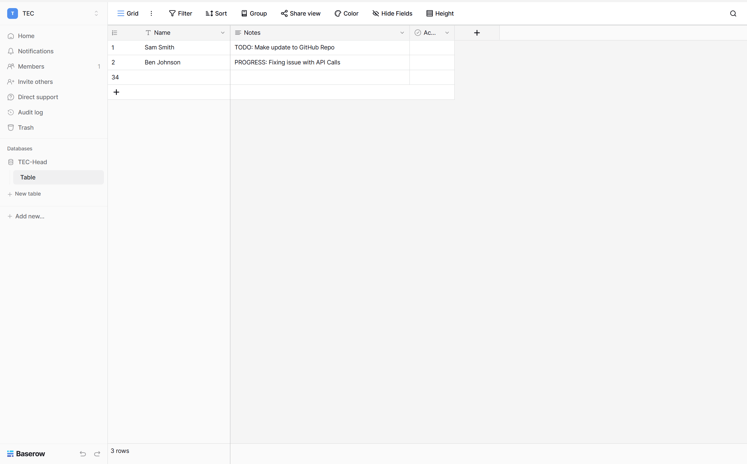 Baserow Platform Screenshot