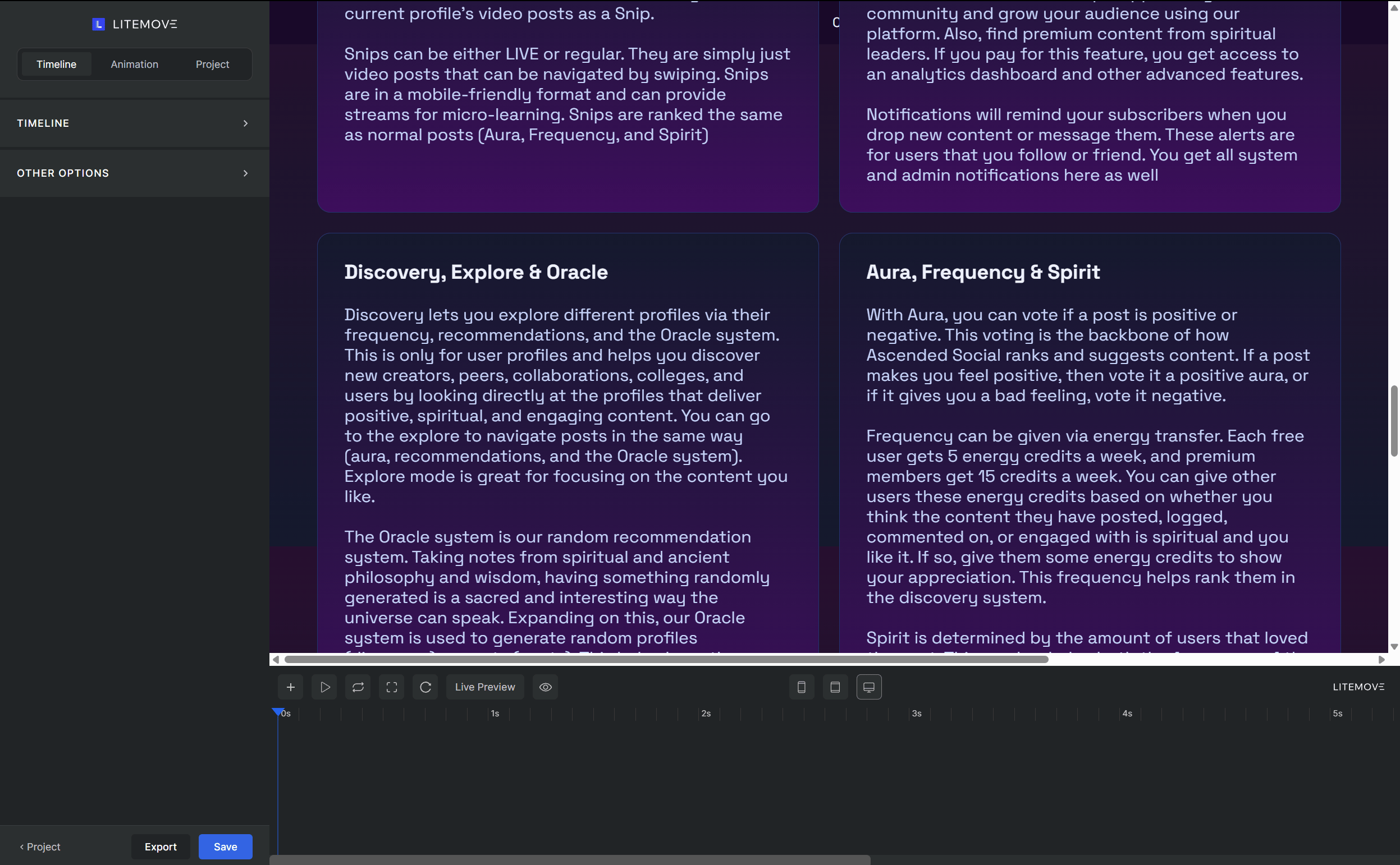 Litemove Platform Screenshot